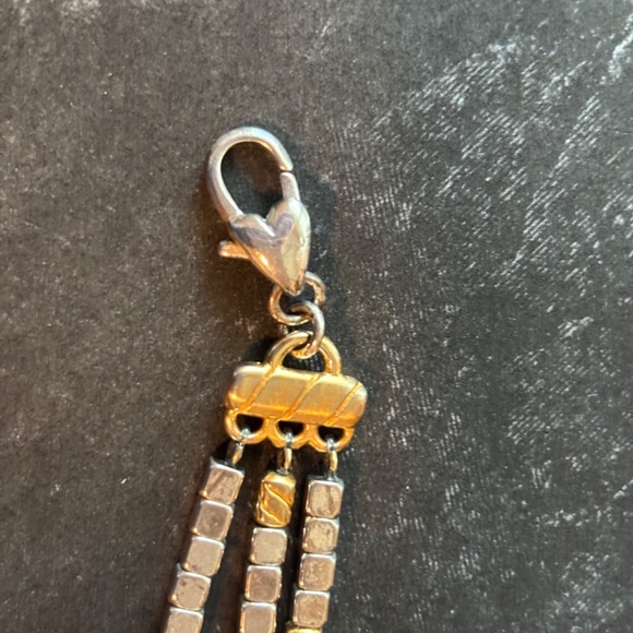 Brighton Silver Gold Tone Three Strand Cube Bracelet - Picture 5 of 9